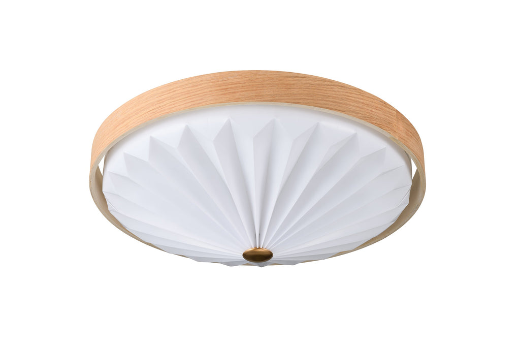 WOOD PLEATS CEILING LIGHT